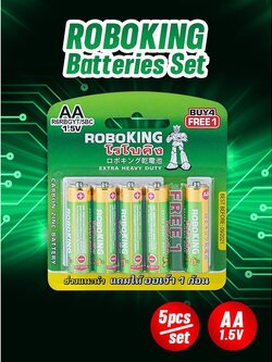 !!สินค้าขายดี!! ถ่านขนาด 1.5V AA แพ็ค 5 ก้อน ROBOKING 5pcs AA 1.5V Batteries Set
