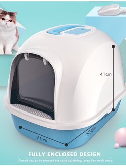 #P007 ห้องน้ำแมว พร้อมที่ตักทราย ห้องน้ำแมวทรงโดม มีฝา ทราย