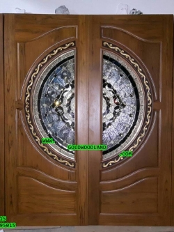 ประตูไม้สักกระจกนิรภัย GBBB - 47