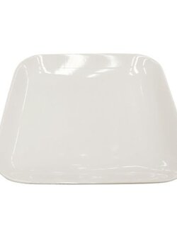 KASSA HOME จานสี่เหลี่ยม รุ่น TCG-001 ขนาด 10 นิ้ว สีขาว เหมาะสำหรับใช้งานทั้งในบ้านและร้านอาหาร