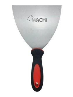 เครื่องมือช่าง HACHI เกรียงโป๊วสีเหล็กด้ามยาง TPR ขนาด 5 นิ้ว สีดำ - แดง เกรียง