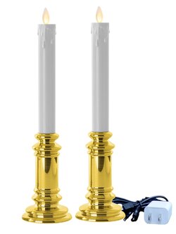 ธูปไฟฟ้า เทียนไฟฟ้า ธูปเทียนไฟฟ้า LED เชิงเทียน LED CLAIRE 7X30เซนติเมตร สีขาวทอง