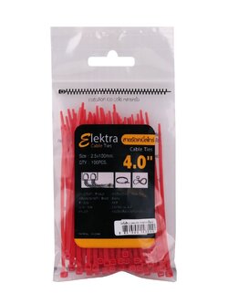 เคเบิ้ลไทร์ ELEKTRA 4 นิ้ว 100 มม. สีแดง หนวดกุ้ง สายรัด สายรัดหนวดกุ้ง