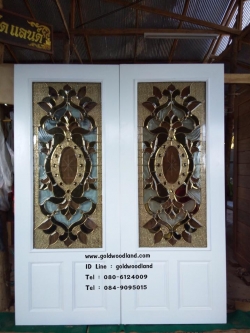 ประตูไม้สักกระจกนิรภัย GBBB - 115 (คลิกรายละเอียดที่รูป)