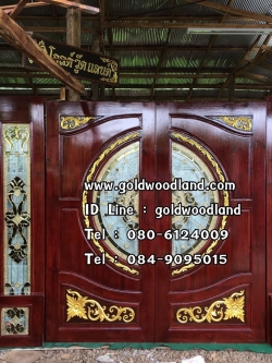 ประตูไม้สักกระจกนิรภัย GBBB - 64