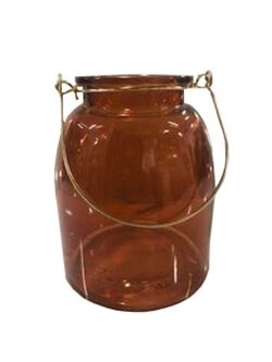 SANDI ตะเกียงแก้ววินเทจ รุ่น 172101-7Y937-DBN ขนาด 12 x 9.4 x 9.4 ซม. สีน้ำตาล สำหรับประดับตกแต่งเพื่อความสวยงาม สบายตา