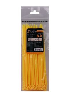 เคเบิ้ลไทร์ ELEKTRA 8 นิ้ว 200 มม. สีเหลือง หนวดกุ้ง สายรัด สายรัดหนวดกุ้ง