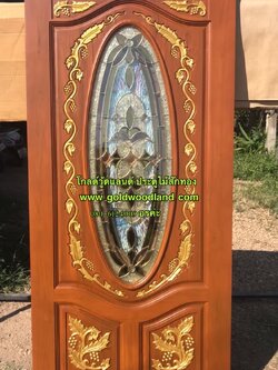 ประตูไม้สัก บานเดี่ยว GB - 259