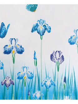 HOME-FIX สติ๊กเกอร์ใสมัวพิมพ์ลาย (ตัดขายเป็นเมตร) รุ่น SK3JB/340 ขนาด 1 เมตร สีฟ้า สำหรับตกแต่งผนัง ผลิตจากวัสดุคุณภาพดี