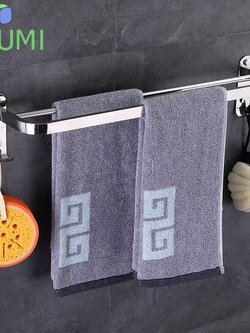 OKUMI_SHOP ราวแขวนผ้า ไม่เจาะผนัง ไม่เป็นสนิม ราวแขวนผ้าขนหนู ราวแขวนผ้าเช็ดตัว ราวตากผ้า ในห้องน้ำ ราวและที่แขวนผ้าขนห