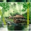 สวนไผ่ ครอสติสคริสตัล Diamond painting โมเสก ภาพติดเพชร งานฝีมือ DIY