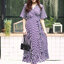 MD0034 เสื้อผ้าแฟชั่นเกาหลี เดรสเกาหลี เดรสยาว เดรสแฟชั่น แม็กซี่เดรส Maxidress เดรสลายทาง Maxi Dress (สีกรม)