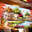 บ้านริมน้ำ ภาพติดเพชร ครอสติสคริสตัล Diamond painting โมเสก ภาพติดเพชร งานฝีมือทำที่บ้าน DIY