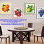ผลไม้รวม ครอสติสปักสำเร็จ30x30cm/รูป 4รูปรวม120x120cm ไม่รวมกรอบ งานฝีมือ DIY