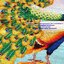 นกยูงคู่ ดอกโบตั๋น 190x80cm ครอสติสปักสำเร็จ ไม่รวมกรอบ งานฝีมือ DIY