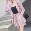 PS0018 เสื้อผ้าแฟชั่น เสื้อผ้าเกาหลี ชุดเซ็ทเกาหลี ชุดเซ็ต ชุดไปเที่ยว ชุดออกงาน ชุดทำงาน (สีชมพู)