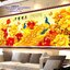 นกยูงคู่ ดอกโบตั๋นทอง ครอสติสปักสำเร็จ145x58cm ไม่รวมกรอบ งานฝีมือ DIY