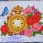 ดอกไม้สีทอง+หงส์ ชุดปักครอสติช พิมพ์ลาย ครอสติสจีน งานฝีมือ DIY
