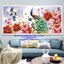 นกยูงคู่ ดอกโบตั๋น ครอสติสปักสำเร็จ190x80cm ไม่รวมกรอบ งานฝีมือ DIY