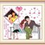 นาฬิกาคู่รัก ชุดปักครอสติช พิมพ์ลาย ครอสติสจีน งานฝีมือ DIY