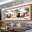 ม้า8ตัว ภูเขา น้ำตก มงคล ครอสติสปักสำเร็จ150x70cm ไม่รวมกรอบ งานฝีมือ DIY