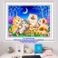 นกยูงคู่ ครอสติสคริสตัล Diamond painting โมเสก ภาพติดเพชร งานฝีมือ DIY