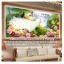 นกยูงคู่ ดอกโบตั๋น ครอสติสคริสตัล Diamond painting โมเสก ภาพติดเพชร งานฝีมือ DIY