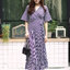 MD0034 เสื้อผ้าแฟชั่นเกาหลี เดรสเกาหลี เดรสยาว เดรสแฟชั่น แม็กซี่เดรส Maxidress เดรสลายทาง Maxi Dress (สีกรม)