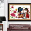 ดอกไม้สีม่วง ชุดปักครอสติช พิมพ์ลาย ครอสติสจีน งานฝีมือ DIY