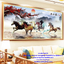 ม้า8 มงคล ครอสติสปักสำเร็จ180x80cm ไม่รวมกรอบ งานฝีมือ DIY