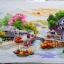 เรือสำเภา ชุดปักครอสติส พิมพ์ลาย ครอสติสจีน งานฝีมือทำที่บ้าน DIY